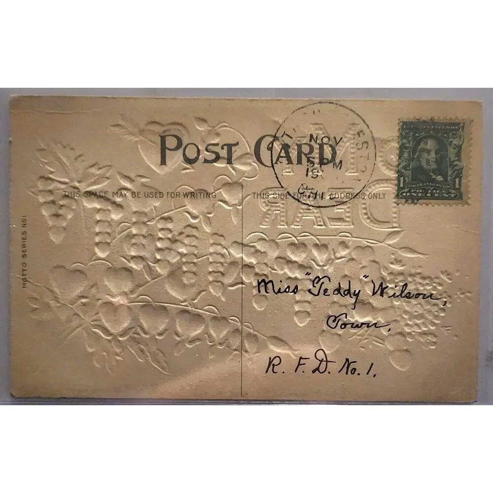 Lot Of Four Vintage Antique Embossed Postcards Remember Affinity Aunt Ruffles